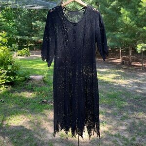 90s Witchy Lace Midi Dress